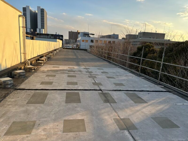 川崎市にて防水工事〈太陽光パネルの基礎・防水工事〉 施工後