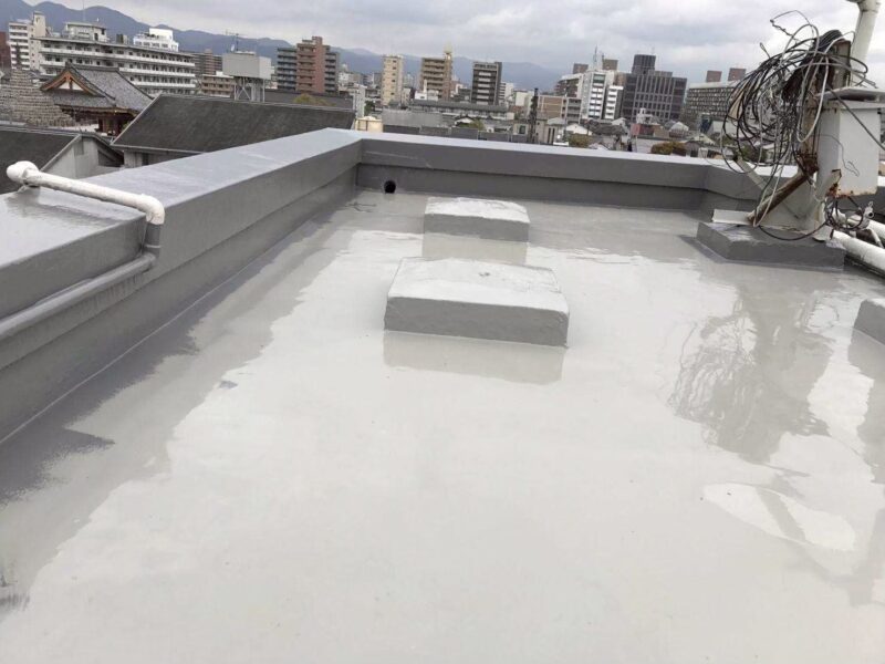 京都市伏見区にて防水工事〈マンション屋上の防水工事・塩ビ・ウレタン防水〉 施工後