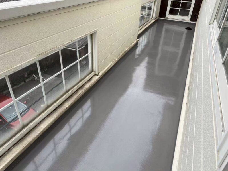 京都市山科区にて防水工事〈戸建てベランダのウレタン防水工事〉 施工後